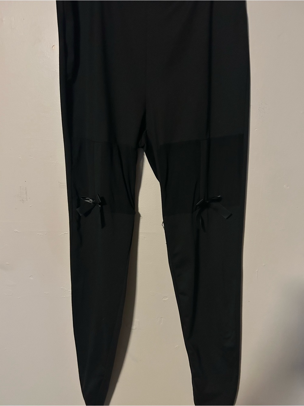 SHEIN Black Bow Knee Detail Leggings